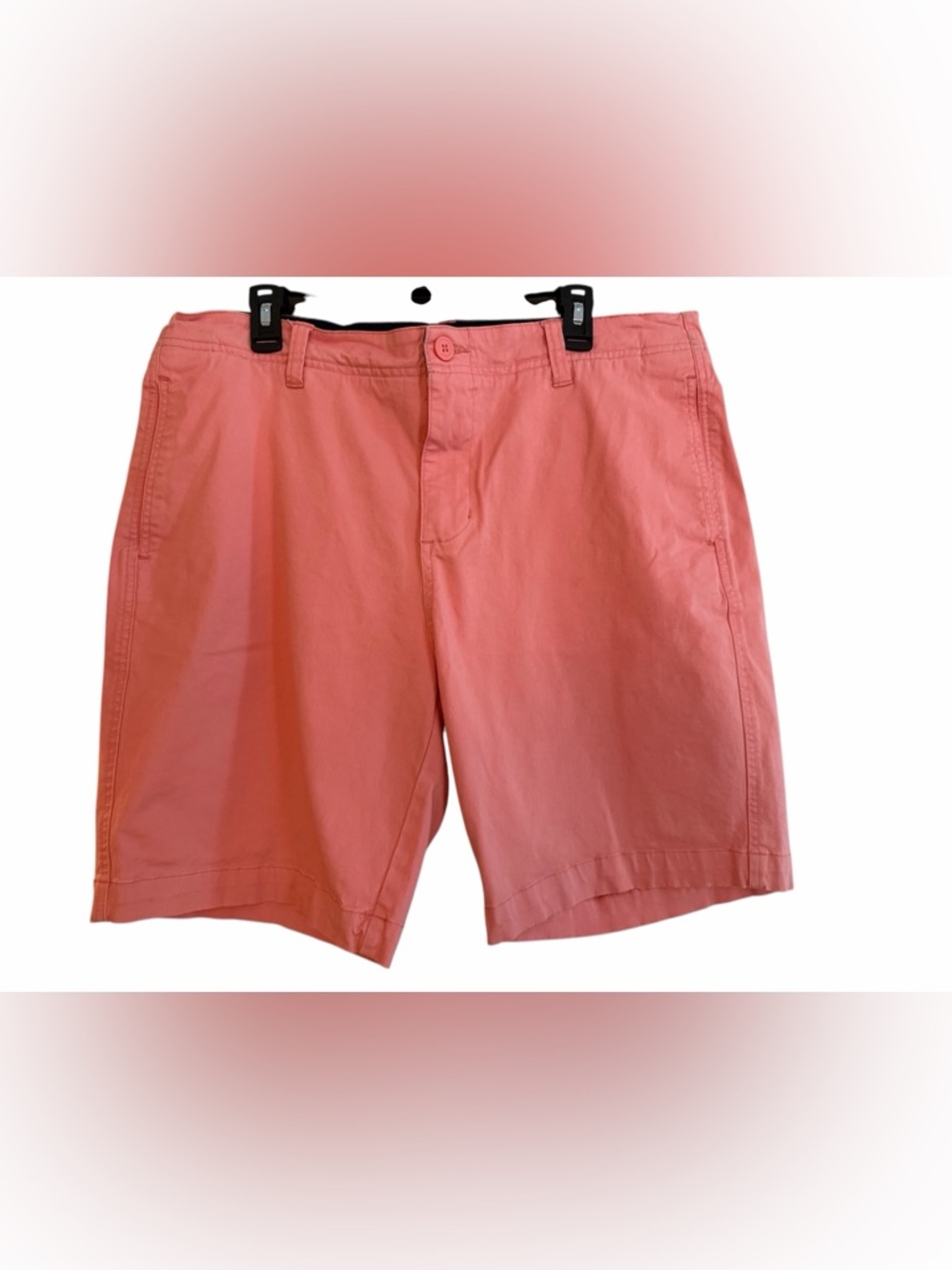 Men's Flat Front Cotton Shorts in Pink with 9” inseam Classic & durable